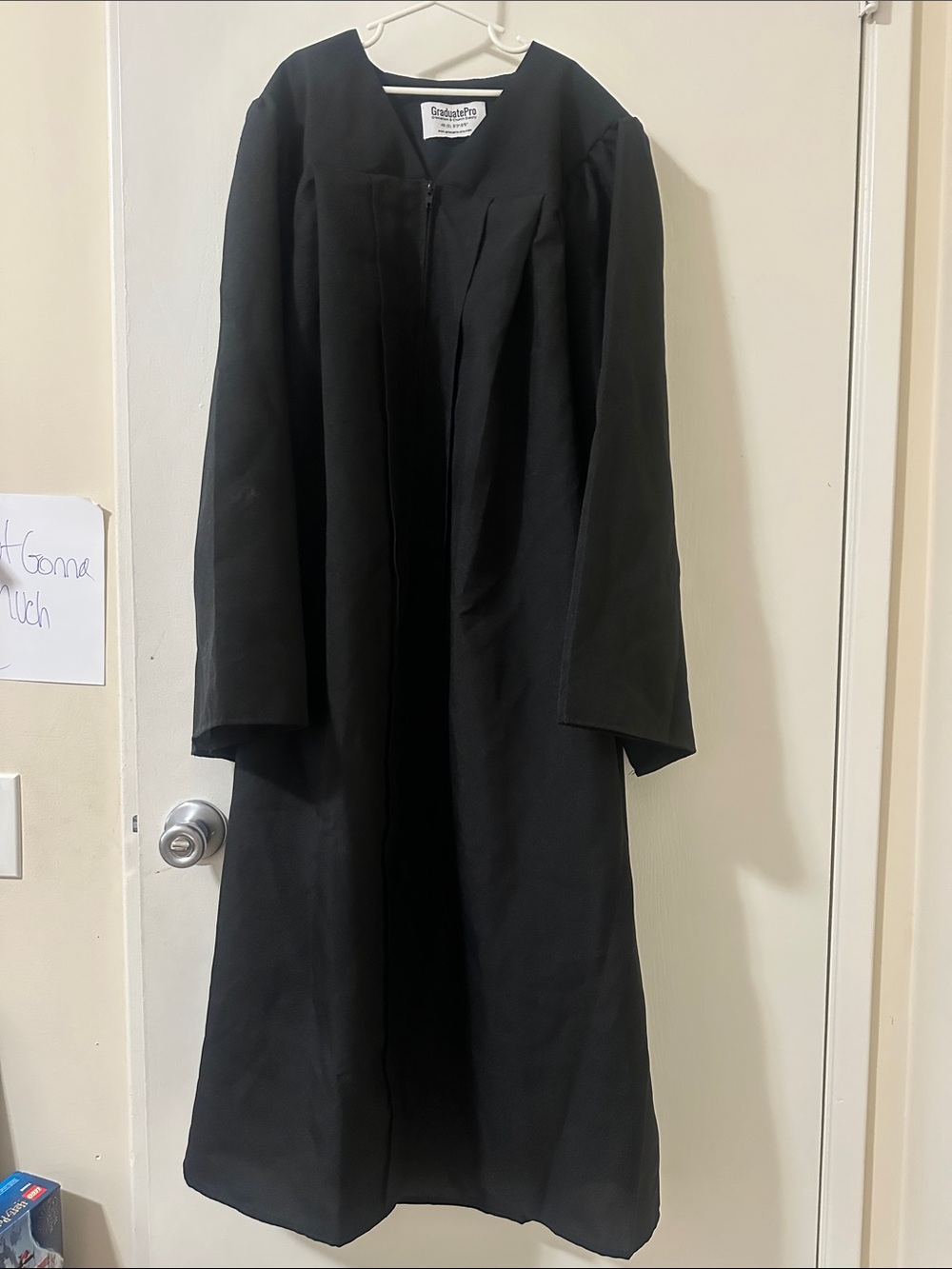 Black Graduation Robe with Front Zipper